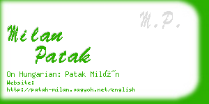 milan patak business card